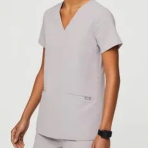 Figs Grey Scrub Top
